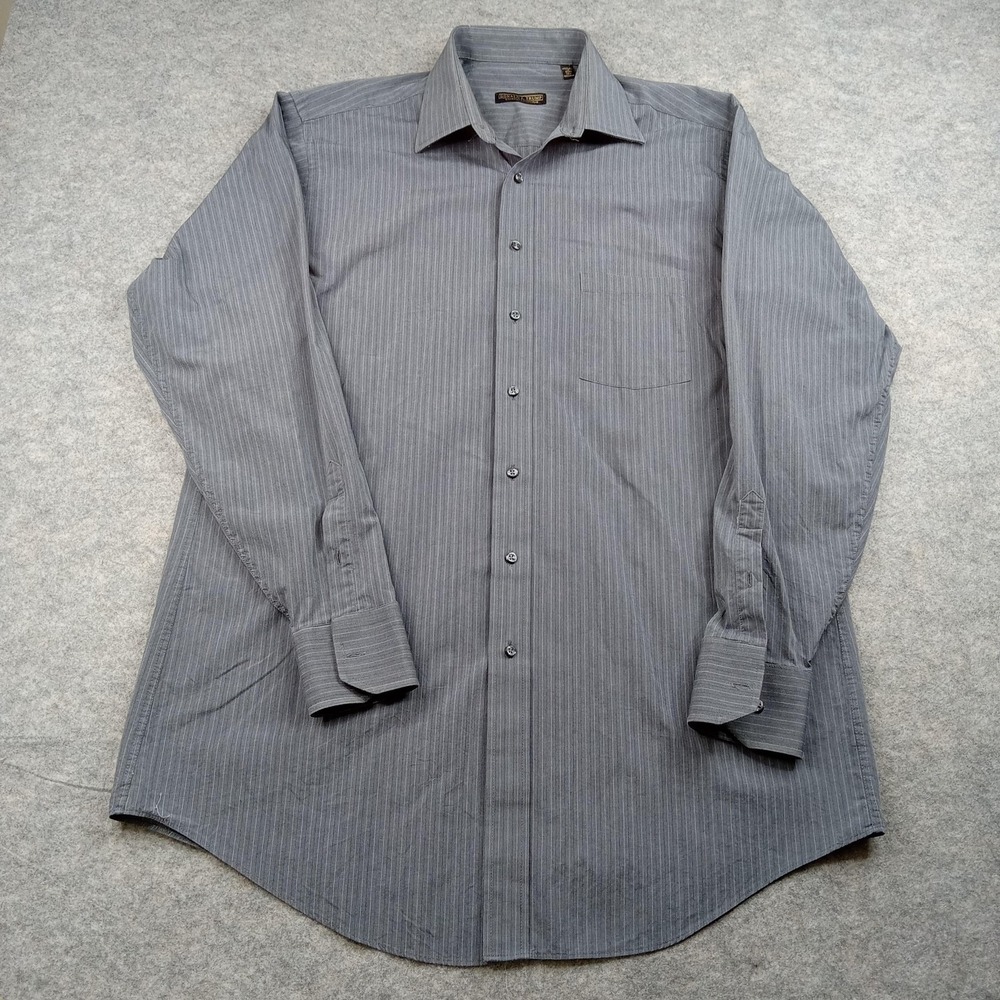 Donald Trump Dress Shirt Men 17 36/37 Tall Pinstripe Pocket President Oxford*